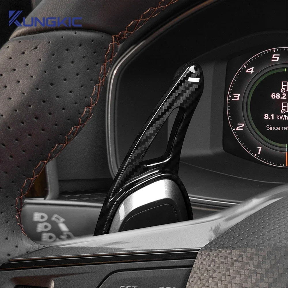 Paleta de cambio de volante de coche para Cupra Formentor LEON Ateca 2021 2022 2023 2024 2025 DSG ABS extensión de estilo de fibra de carbono
