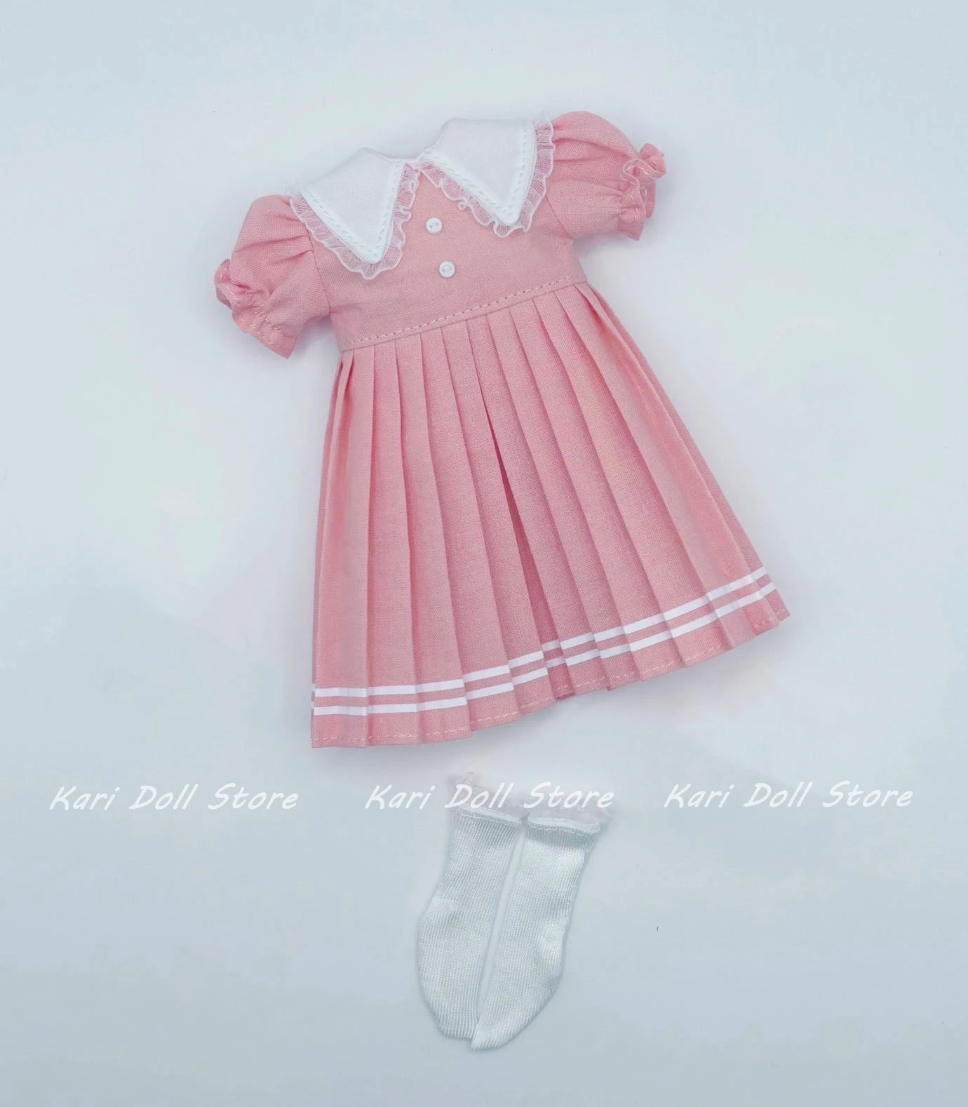 

Kari Doll Clothes and skirts 2025 Spring fresh pink pleated dress for Landazz Landoudou Doll