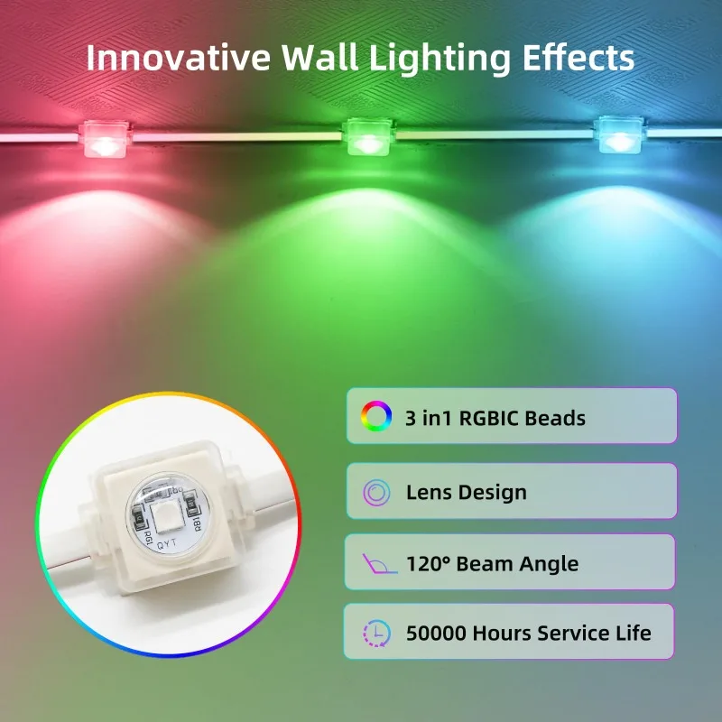 الذكية LED RGB الستار سلسلة أضواء بلوتوث APP التحكم عيد الميلاد الجنية ضوء جارلاند لتقوم بها بنفسك صورة عرض ديكور حفلات الزواج #6