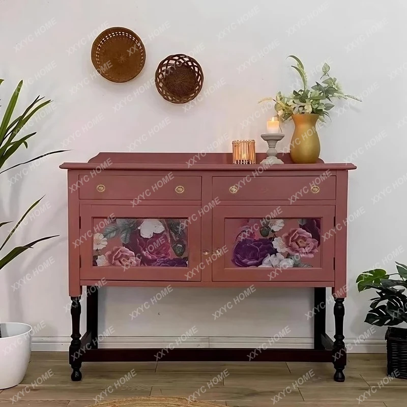 light luxury home entrance cabinet neoclassical foyer painted decoration living room engraved front door customization