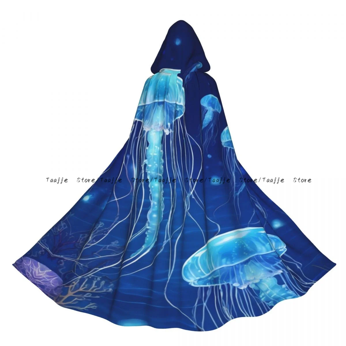 

Средневековый плащ для косплея на Хэллоуин, пальто с капюшоном, волшебная медуза, подводная накидка, длинный плащ, плащ волшебника