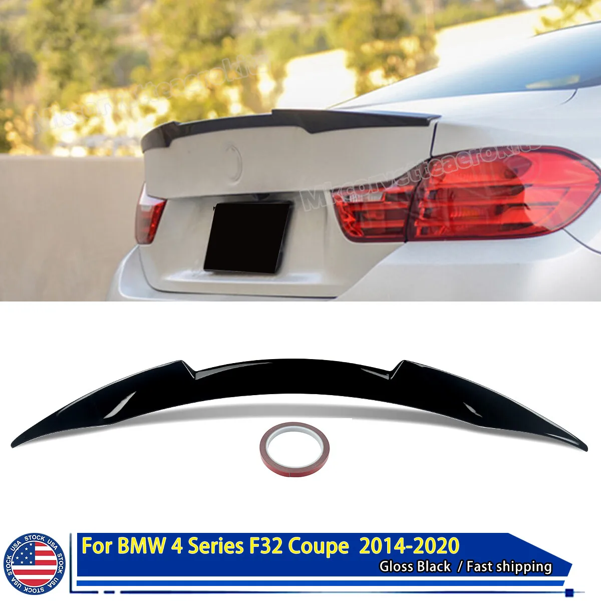 

For BMW F32 Tail Trunk Roof Spoiler 430 435i 428i 440i F82 Coupe M4 2013-2020 Rear Trunk Spoiler Wing Glossy Black Auto Parts