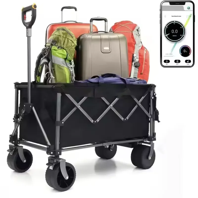 Electric Smart Wagon Cart Foldable with 350lbs Weight Capacity, App Intelligent Control Electric Wagon Cart