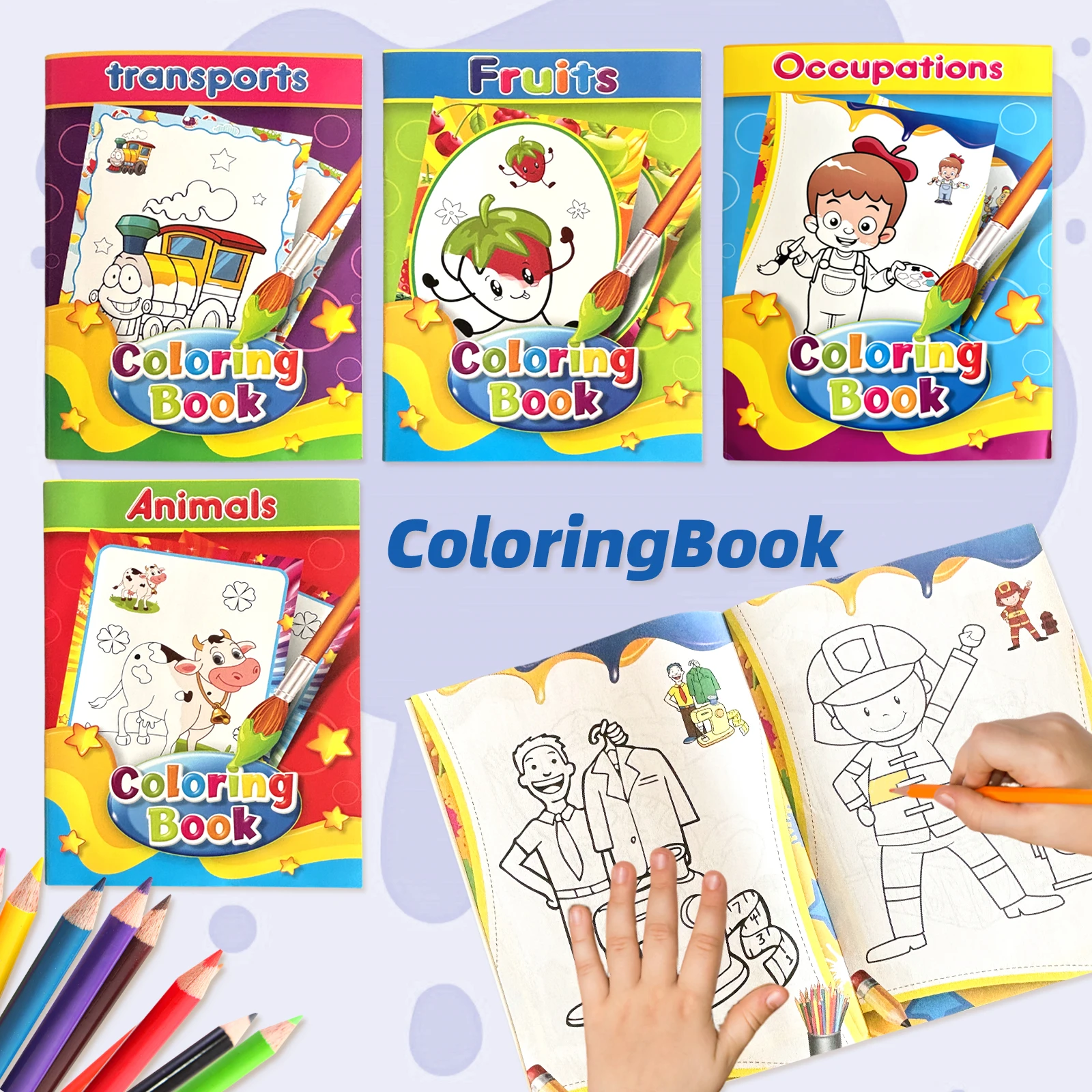 Coloring Book Painting Book Kindergarten Graffiti Book Children's Educational Drawing Set  coloring brochures Art and Drawing