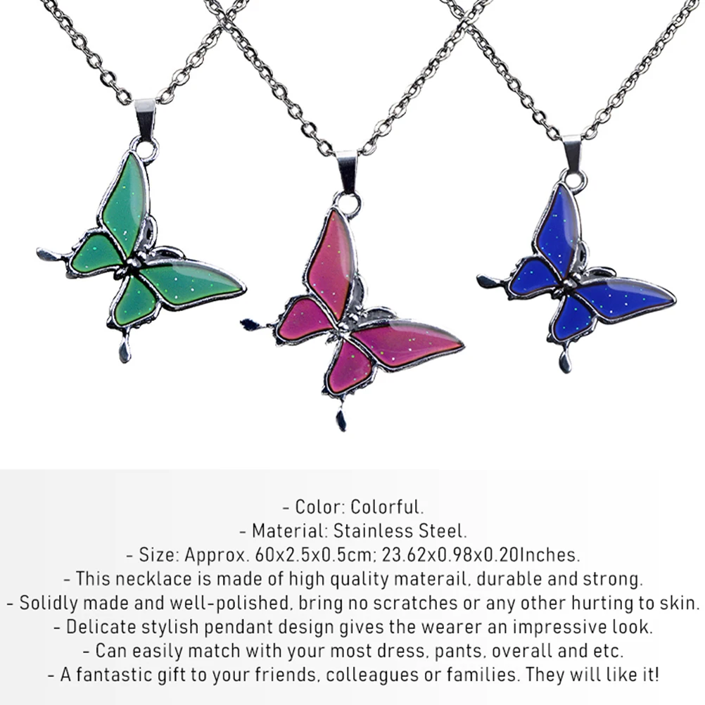 

Delicate Stylish Temperature Sense Necklace High Quality Material Durable Pendant Colorful Women Neck Jewelry Fashion Accessory