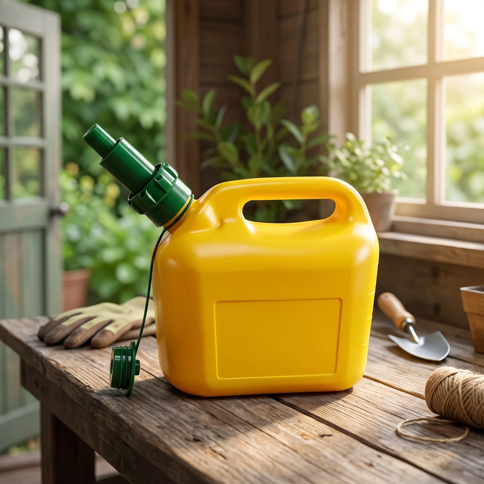 Jerry Can Compact Fuel Tank with Spout Fuel Can with Handle Robust Container Flexible for Homeowners, Lawnmower, Garage