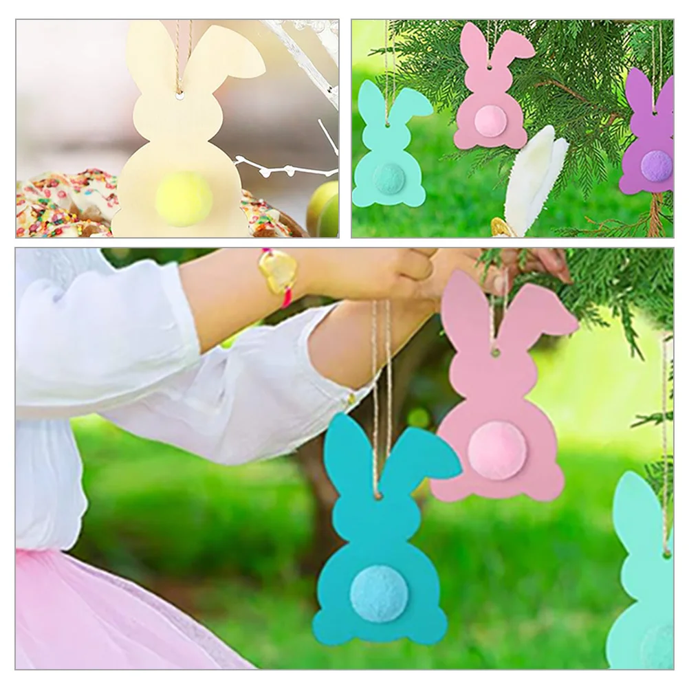 

20Pcs Easter Wooden Bunny Cutouts Unfinished Wood Slices DIY Craft Painting Handmade Decorations Easter Wooden Bunny Cutout