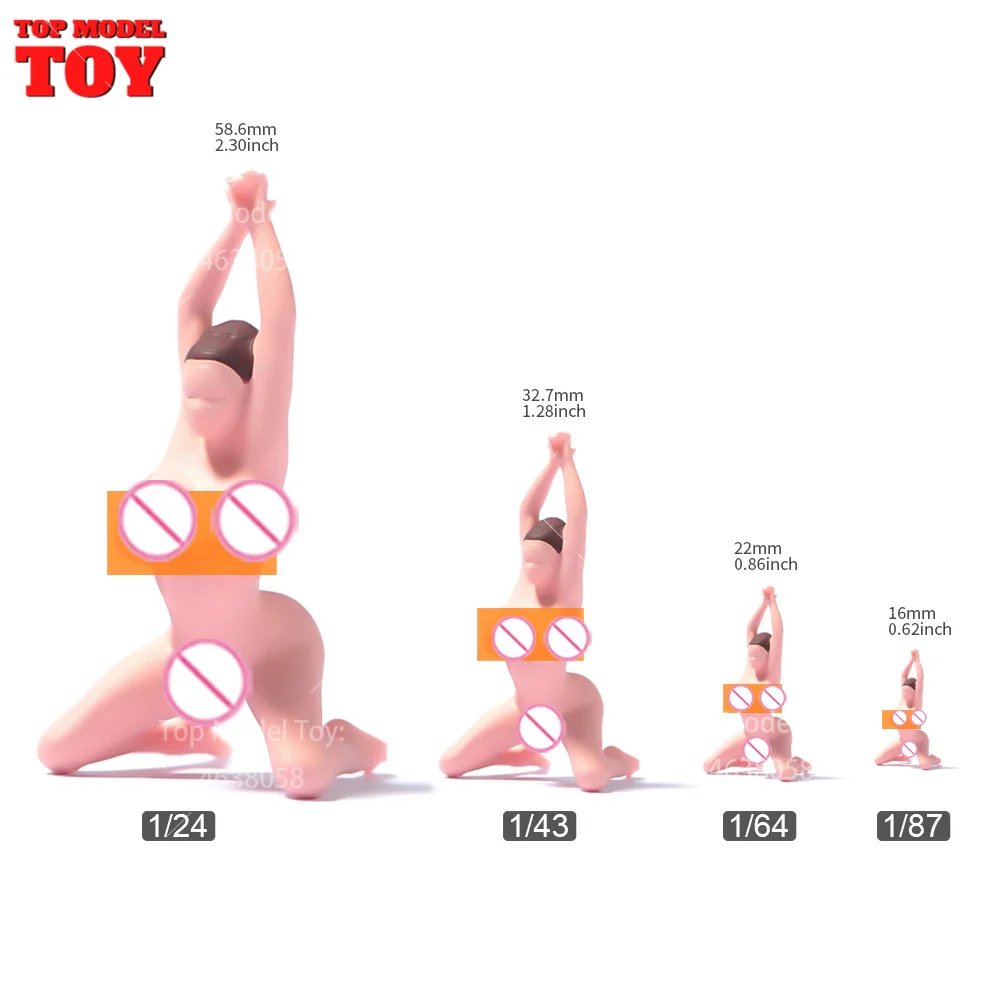 Painted Miniatures 1/24 1/64 1/43 1/87 กล้ามเนื้อ Man คุกเข่า Naked สาวชายฉากรูปตุ๊กตา Unpainted สําหรับรถยนต์