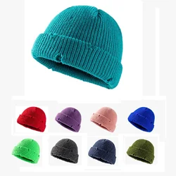 European and American Fashion Hip-hop Hats Are Worn Out Hip-hop Beanie Men's Autumn and Winter Short Knit Hats for Men