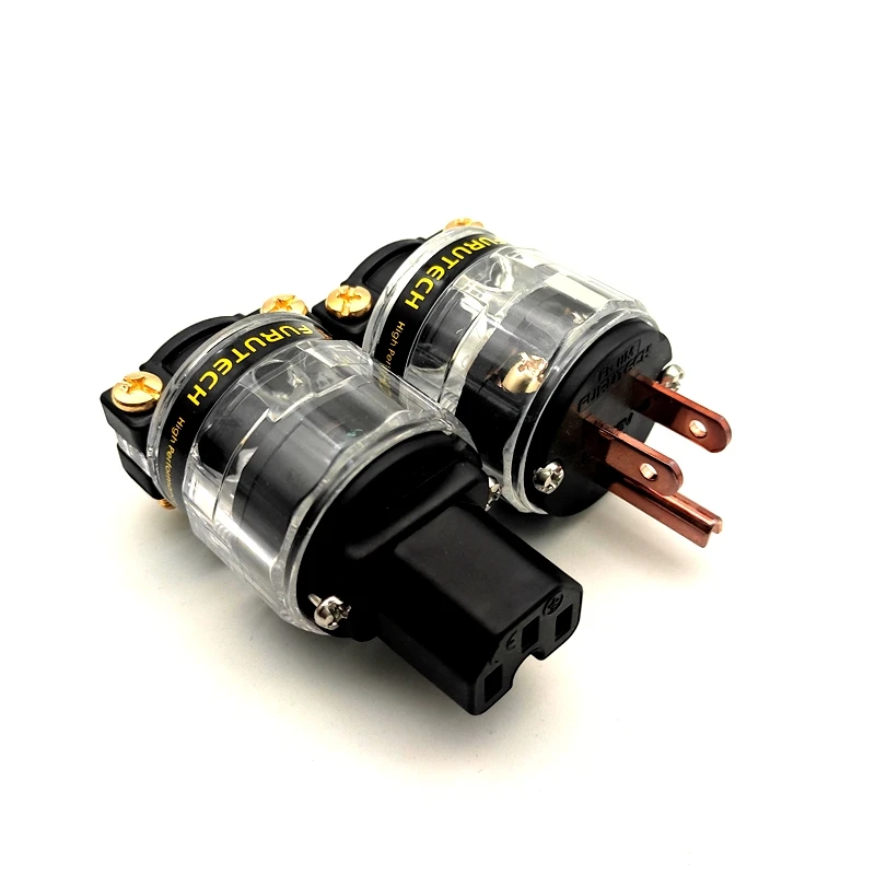 Japan Imported  FURUTECH FI-11-N1(R) Copper Rhodium-Plated Platinum US Fever Audio Power Plug HIFI AC Connector IEC 15A/125V