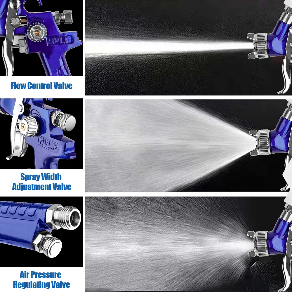 Pistolet à peinture HVLP 0,8 mm, pistolet à peinture pneumatique 125 ml, pulvérisateur de peinture domestique portable pour la peinture de voitures et de meubles, outil pneumatique professionnel