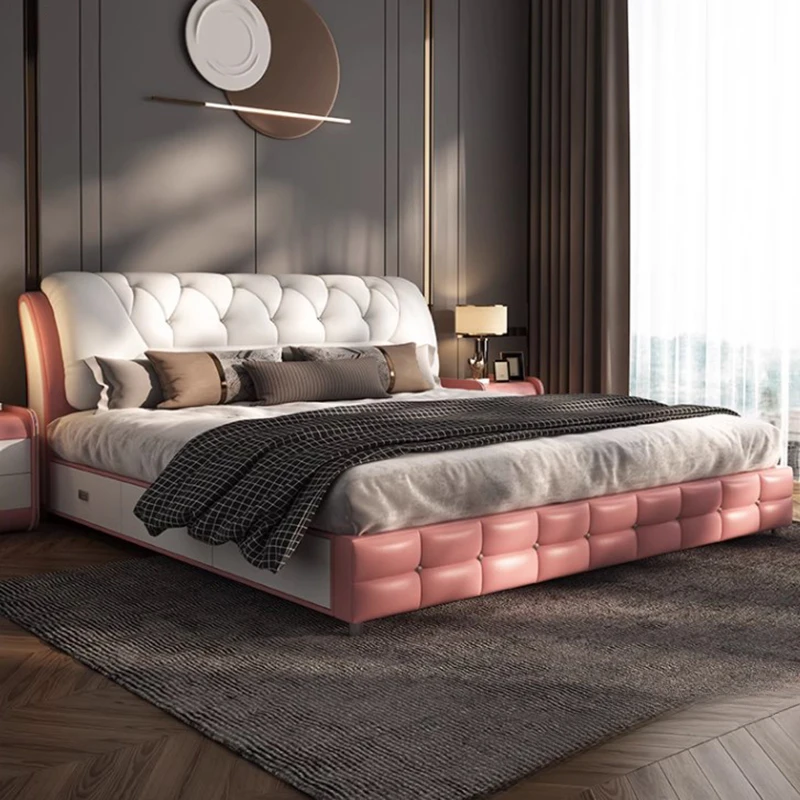 Luxury Queen Double Bed Modern Home High End Bedroom Frame Double Bed Twin white Girl Letti Matrimoniali Furniture For Bedroom