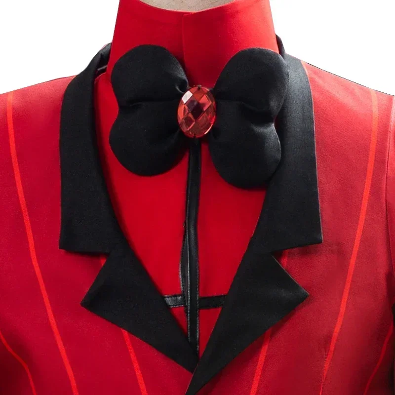 Hazbin-Disfraz de ALASTOR para hombre adulto, uniforme de Hotel para Halloween, Carnaval y Navidad, traje rojo de Anime