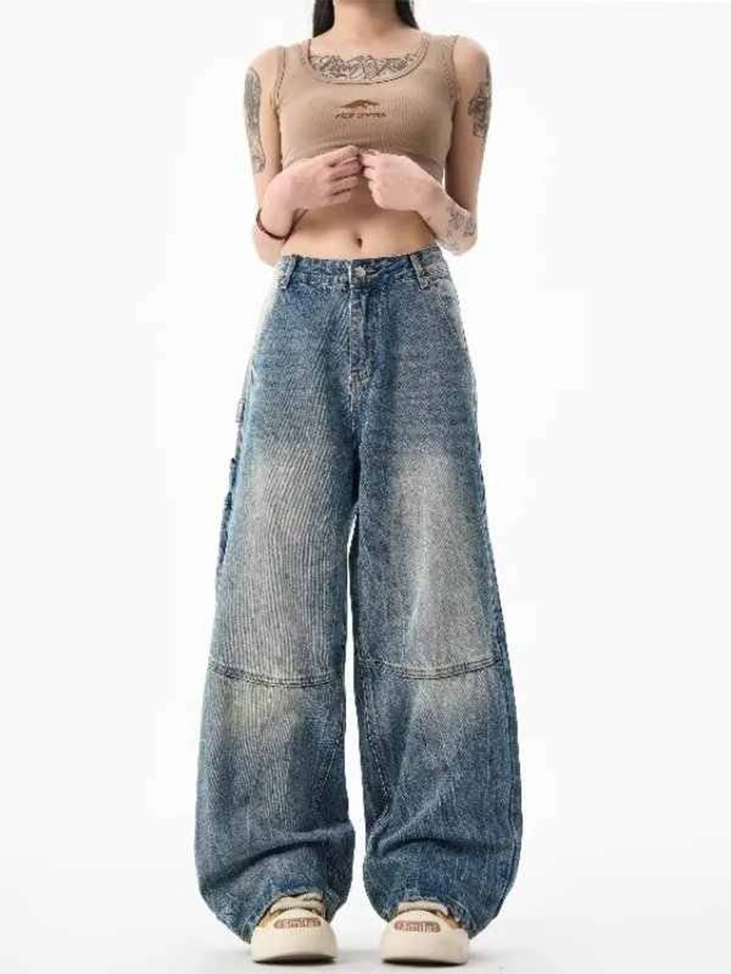 

Women's Blue Y2k Jeans Harajuku 90s Vintage Baggy Denim Trouser Japanese 2000s Style Boyfriend Jeans Pants Oversize Clothes 2025