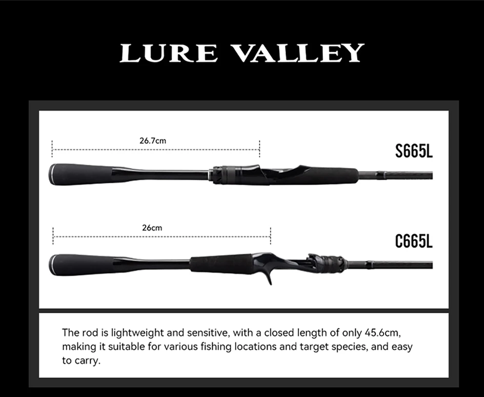 TSURINOYA LURE VALLEY 5-teilige Spinn- und Casting-Angelrute 1,98m 2,08m 2,28m 2,44m 2,7m FUJI A Guide Reise-Vielseitige Bassrute – Detail 17