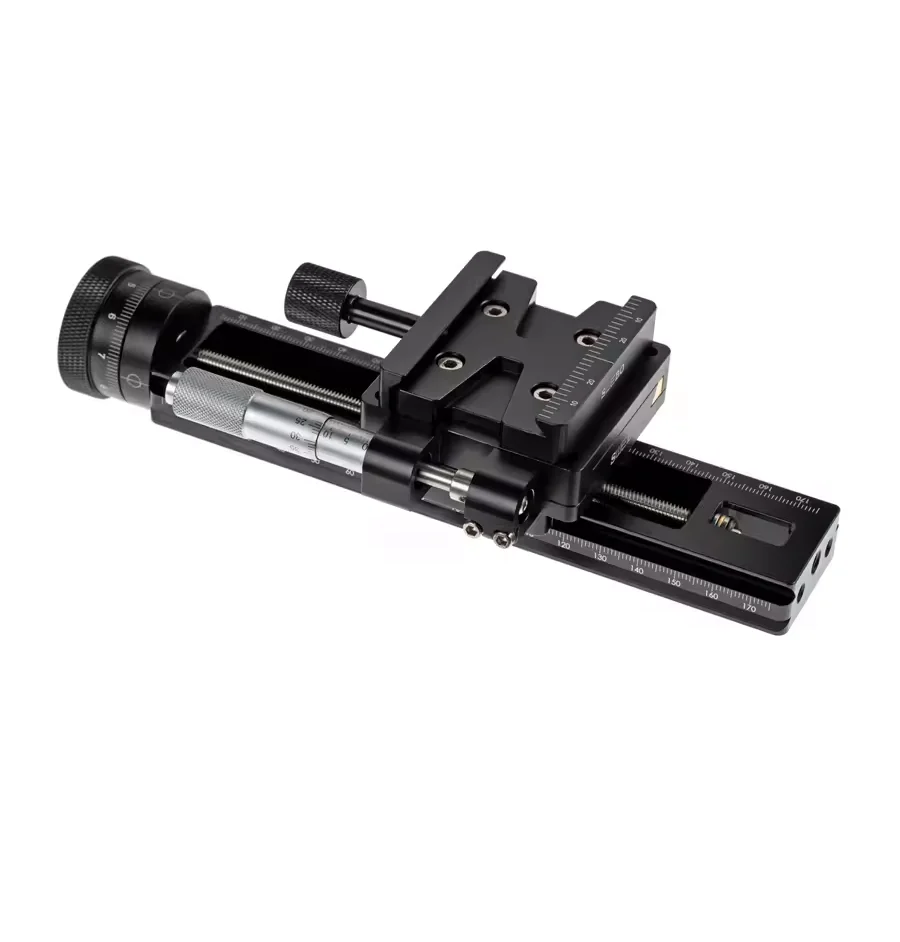 two-speed Accuracy 0.01mm Macro Focusing Rail Slider Micrometer head for canon nikon sony camera for Arca swiss Tripod