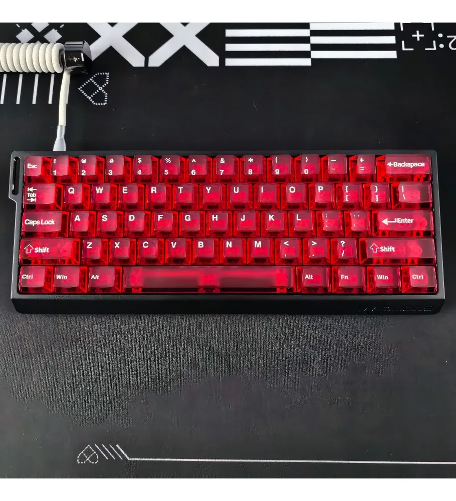 Red Fog Clear Keycap Transparent Engraving Adapts to MAGA MAD68 MAGIC MAI from Ace68 Forward X87