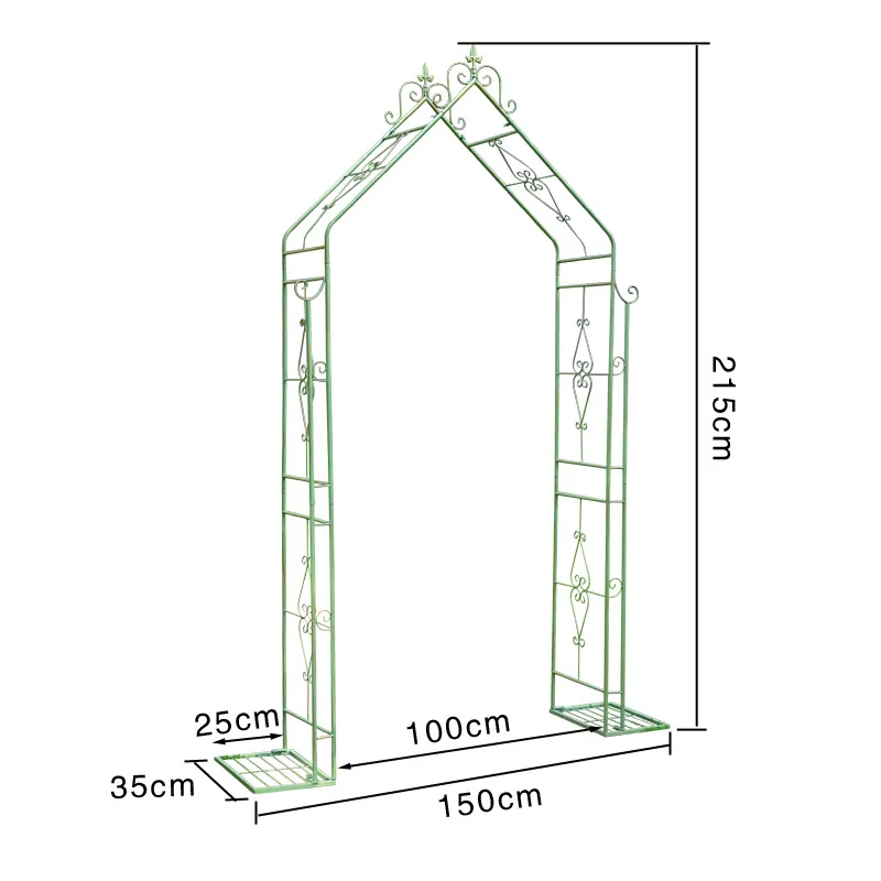 

American wrought iron courtyard arch flower stand plant climbing vine stand terrace garden bed and breakfast arrangement base tr