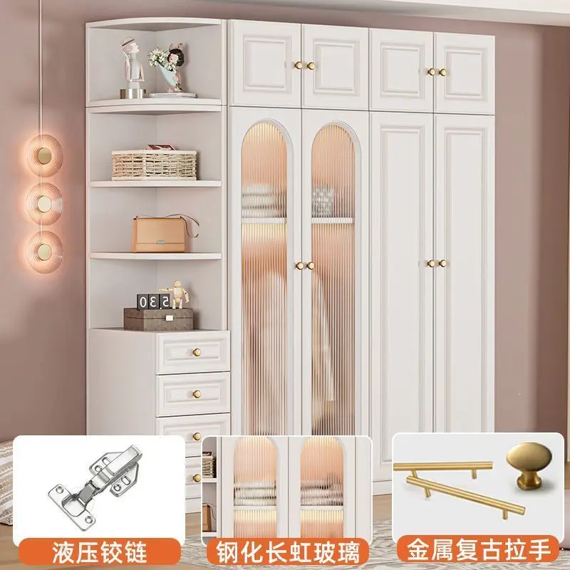 

Italian wardrobe, household bedroom, light luxury cream style, easy assembly and storage
