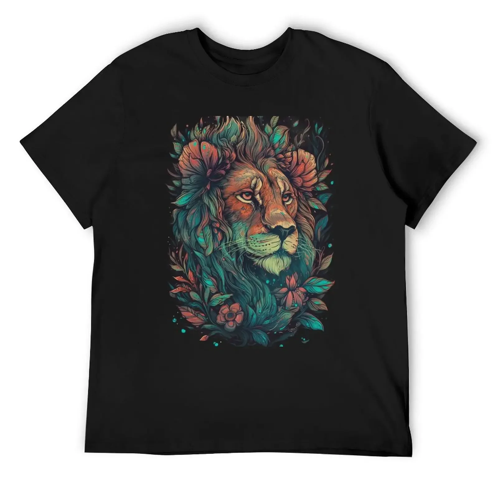 

AFRICAN LION WALKING colorful painting T-Shirt cheap stuff new edition funny t shirts men