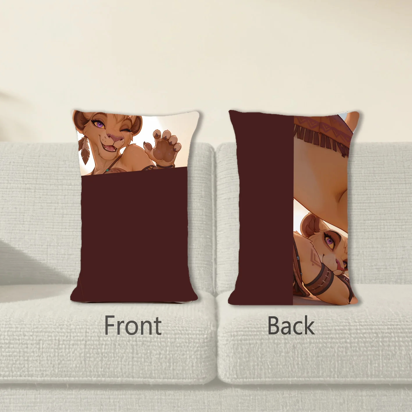 Dakimakura Anime Lion Pillow Cover Sofa Cushion Double-side Print Throw Pillow Case 40X60cm