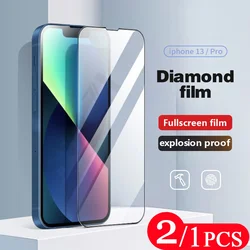 2/1Pcs Glass Smartphone protective Film for iphone 13 Mini 12 11 Pro Plus X XS Max XR 14 15 16 Tempered Glass Screen Protector