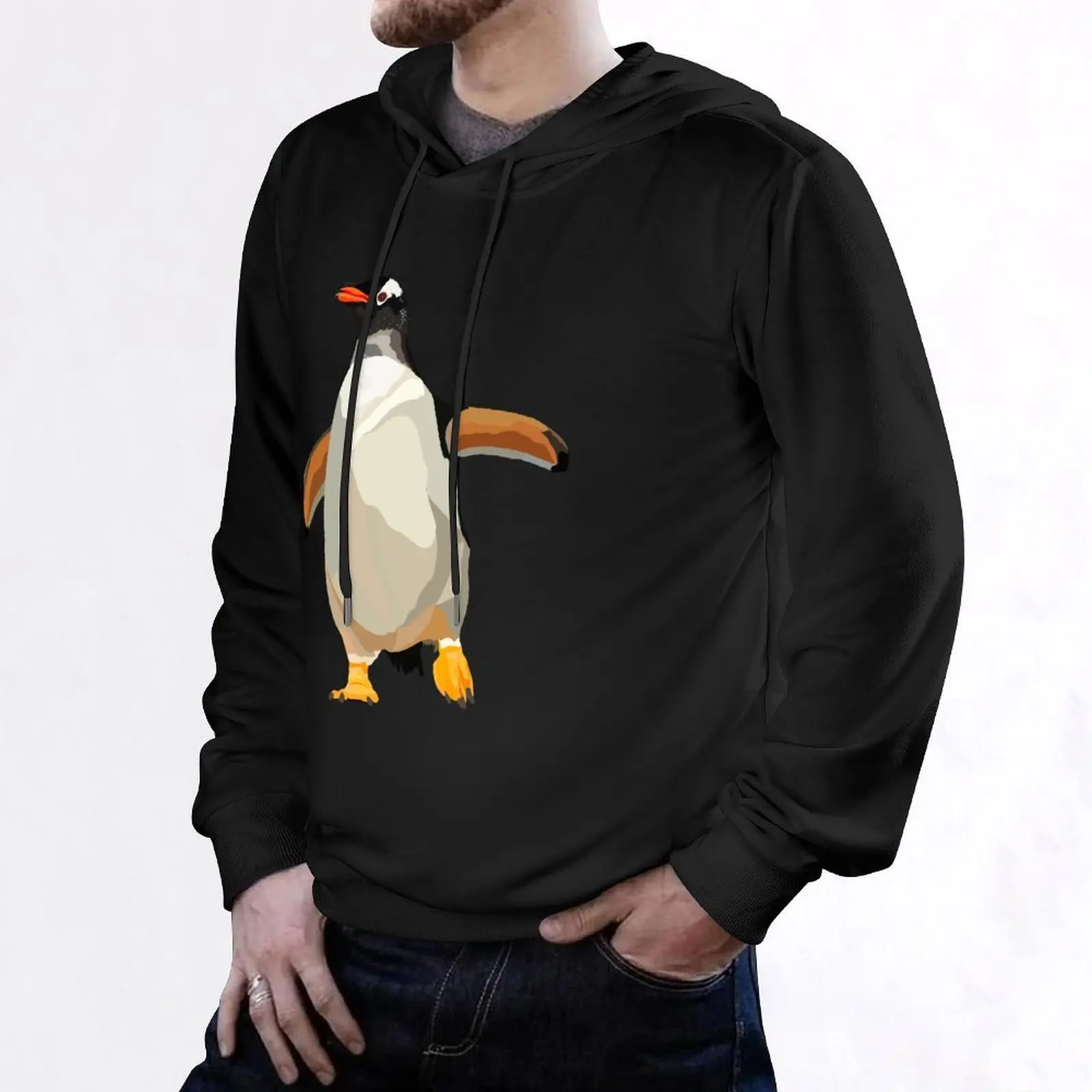 G is for Gentoo Penguin Толстовка с капюшоном в стиле аниме мужской зимний свитер эстетичная одежда блузка толстовка большого Фото №6