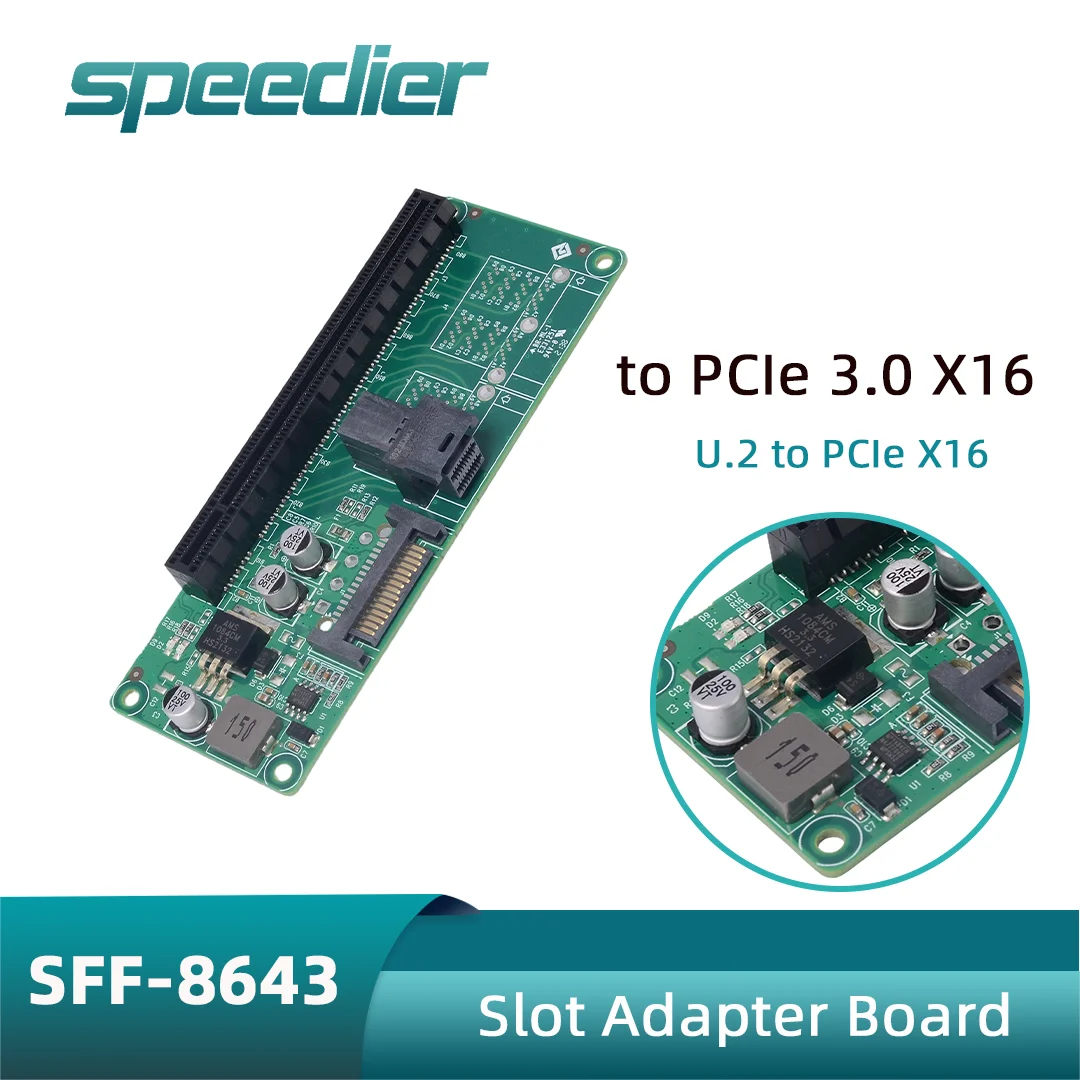 

Адаптерная плата SFF-8643 для слота PCIe 3.0 X16, плата-райзер U.2 для PCI-E X16, задняя плата для серверных SSD, высокоскоростной интерфейс SFF-8643 U2