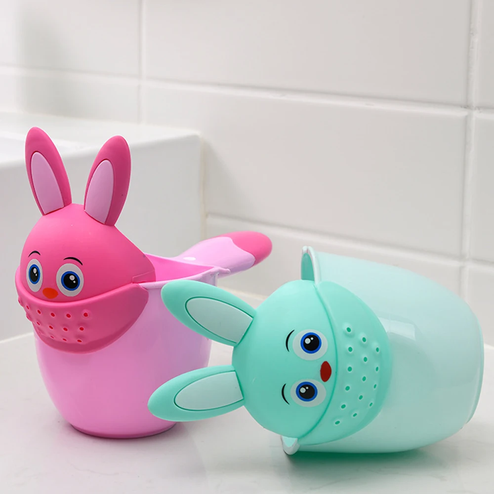 Cute Cartoon Shampoo Cup For Babies Wash Hair Shampoo Cup Baby Spoon Shower Bath Water Swim Head Watering Bottle Bath Product