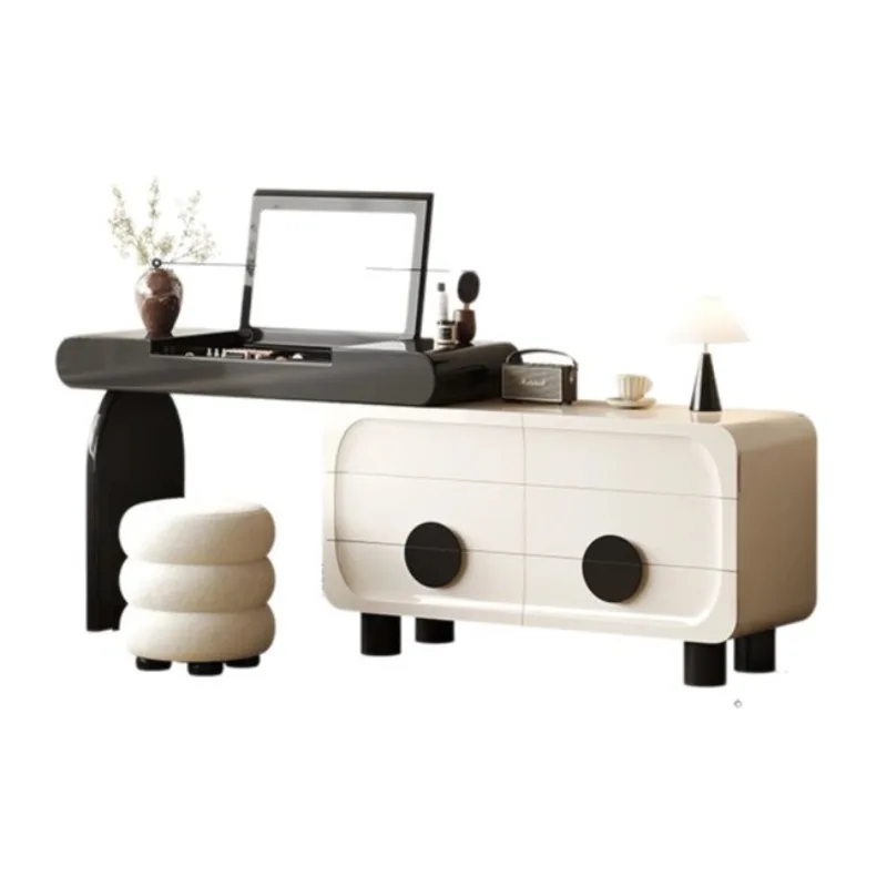 Dresser, chest and cabinet integrated, small apartment, narrow bedroom, cloakroom, flip mirror, makeup table c
