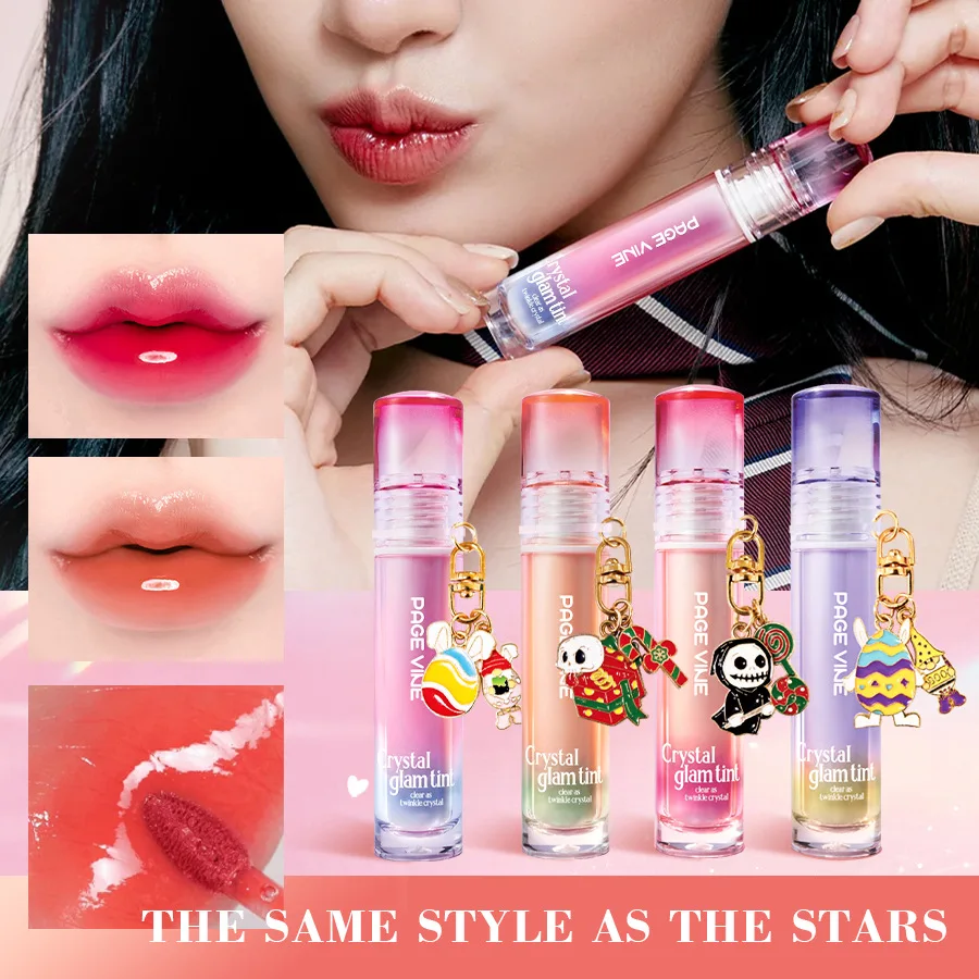 PAGE VINE Liquid Lipstick Jelly Lip Gloss Non-fading Moisturizing Hydrating Lip Plumped Nourishing Miror Lip Stain Lips Makeup