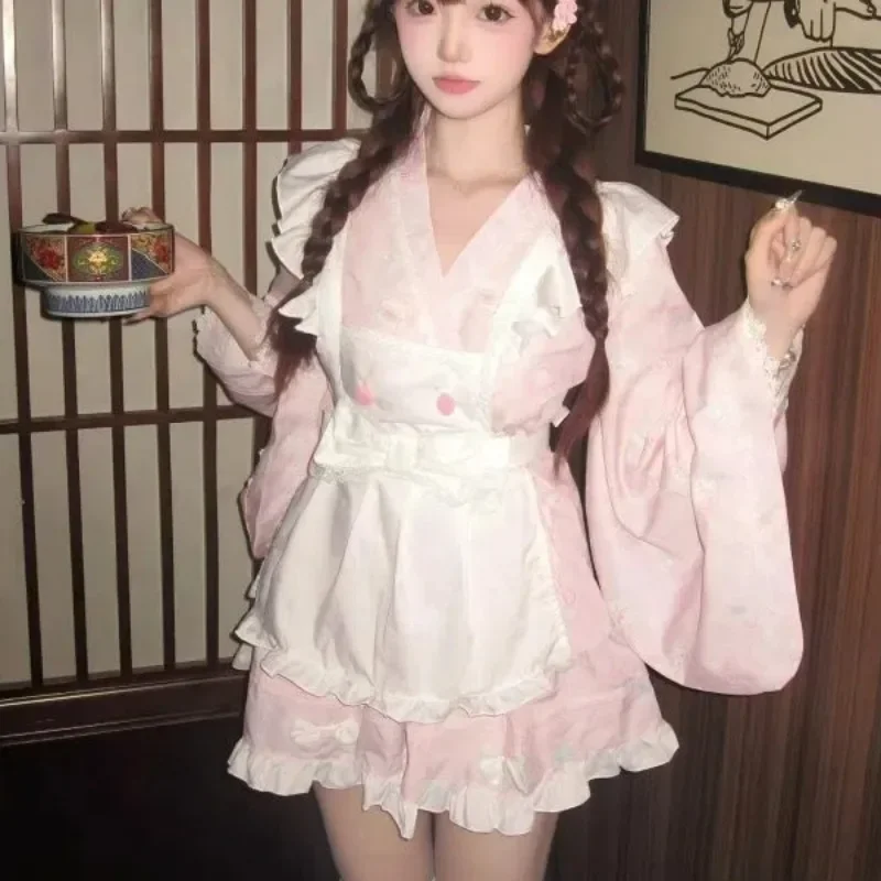 

Women Japanese Lolita Kawaii 2 Piece Dress Set New Harajuku Cute Print Clothes Fairy Tale Sweet Lace Princess Suit Winter 2025