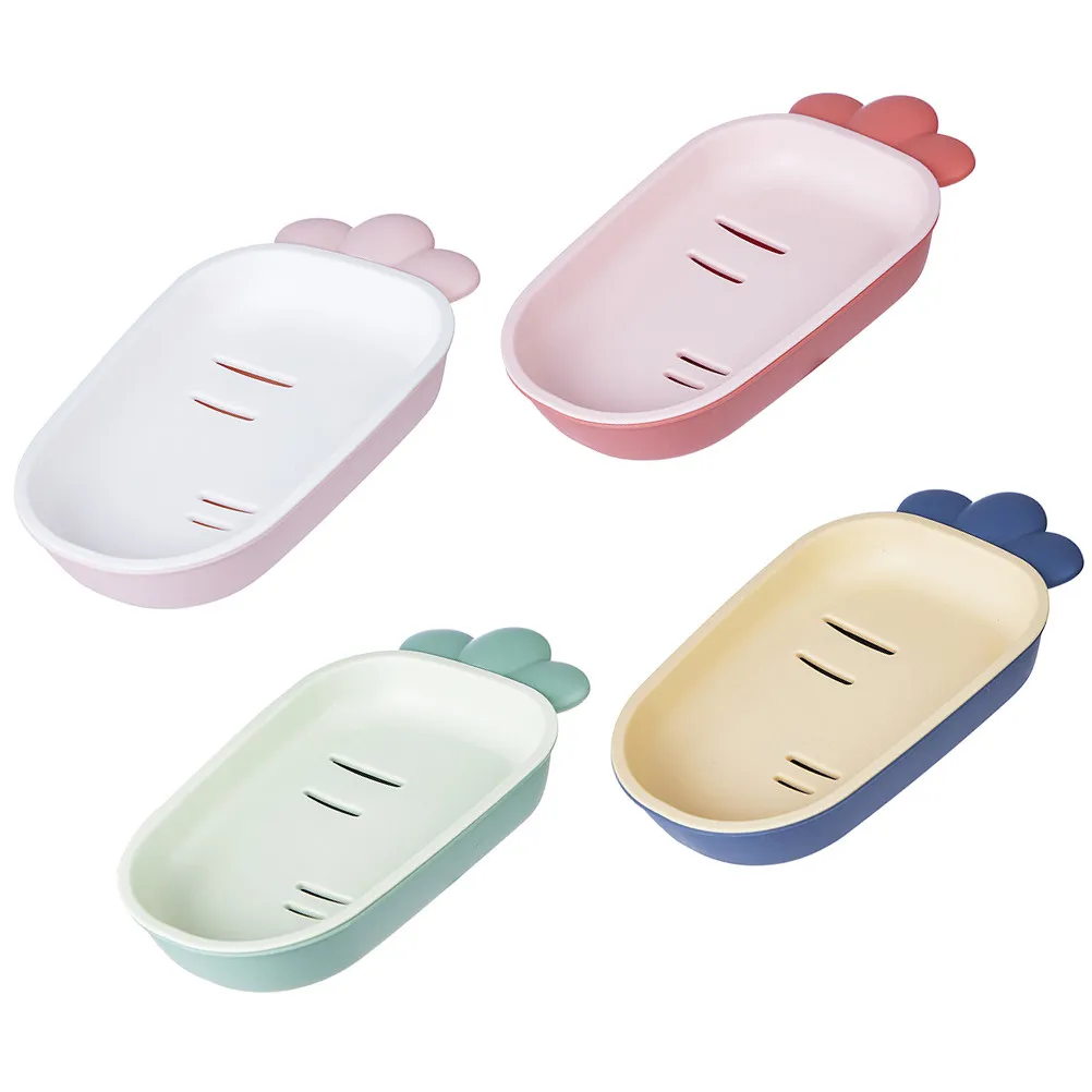 

4Pcs Stackable Double Layer Soap Box with Ventilated Base Leak Resistant Soap Tray for Home Kitchen Bathroom Use