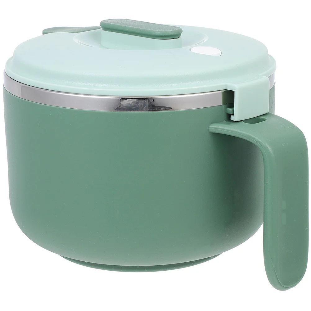 

Stainless Steel Food Bowl 1.2L Convenient Handle Design Lunch Accessory Household Ramen Bento Bowl Reusable