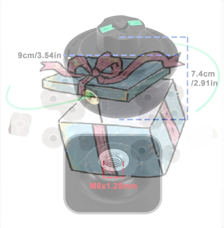 【CCA】Brush Cutter Accessories Trimmer Reel Brushcutter Head Easy To Thread Universal Brushhead M8*1.25mm Right Hand Thread