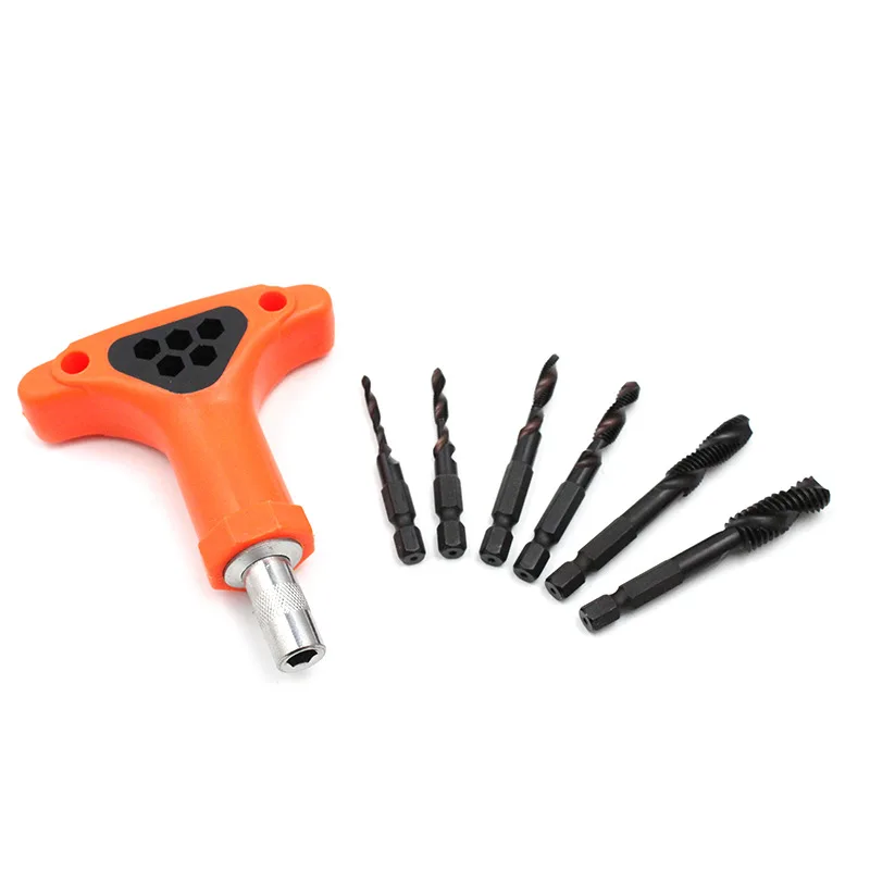 Hexagonal Shank Nitrided Black Spiral Taps Manual Thread Tapping Thread Repair Pneumatic Hexagonal Spiral Wire