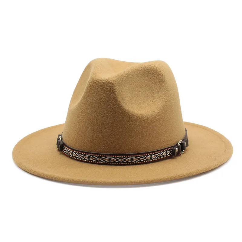 Sombrero de fieltro de Cachemira de estilo europeo y americano, gorra de rendimiento de salón, fotografía, posar, a juego, nuevo sombrero Fedora