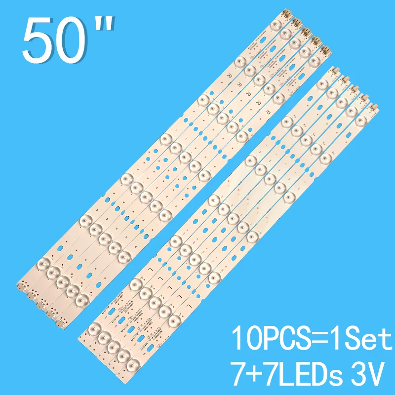 10pcs 3V Led Bande Lumineuse Pour Sanyo 50 Pouces DH50D14-L-ZC14F-04 TV Rétro-Éclairage Bande Bar Réparation 50CE1120 X505bv Cn50ha708