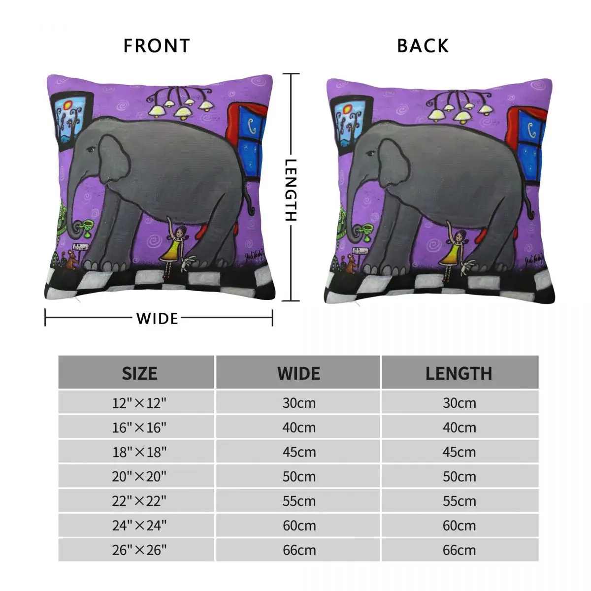 Mental Health Elephant In The Room Square Pillowcase Polyester Linen Velvet Printed Zip Decor Home