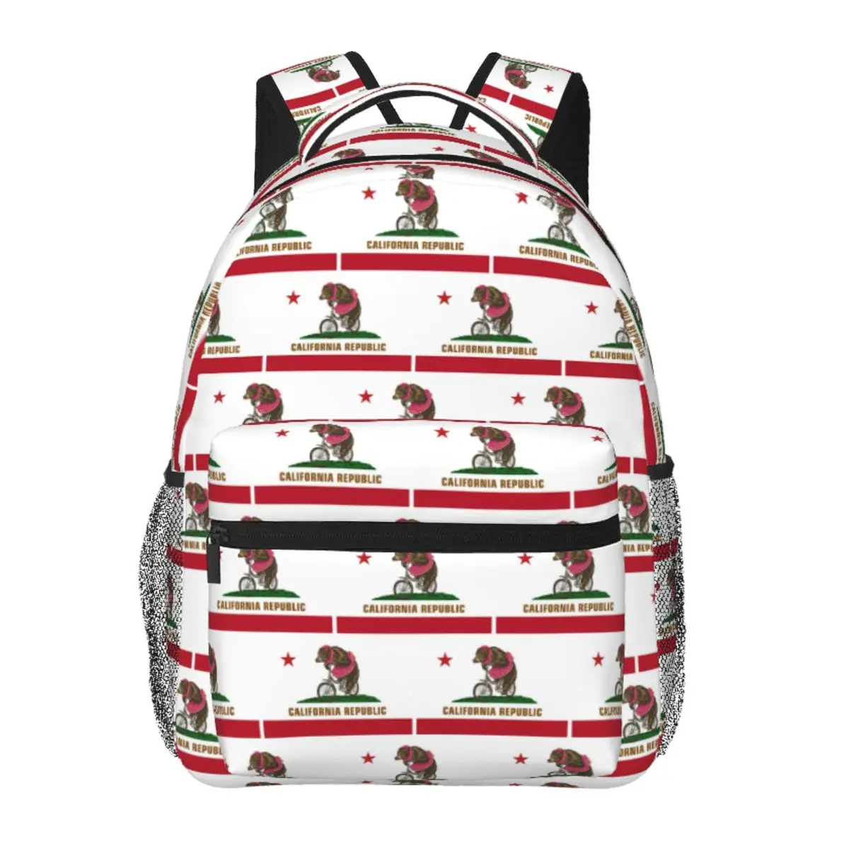 California State Flag Backpack Student BookBag Kids School Bag Laptop Shoulder Bags for Men Women