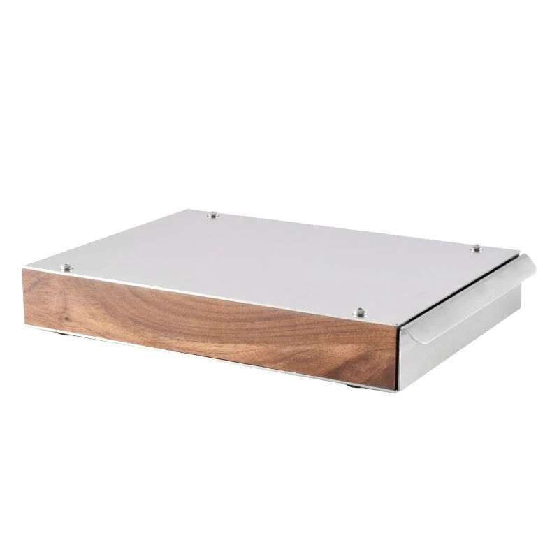 Coffee Knock Box Wood Stainless Steel Espresso Grounds Residue Coffee Slag not Splash  Grounds Container Accessorie