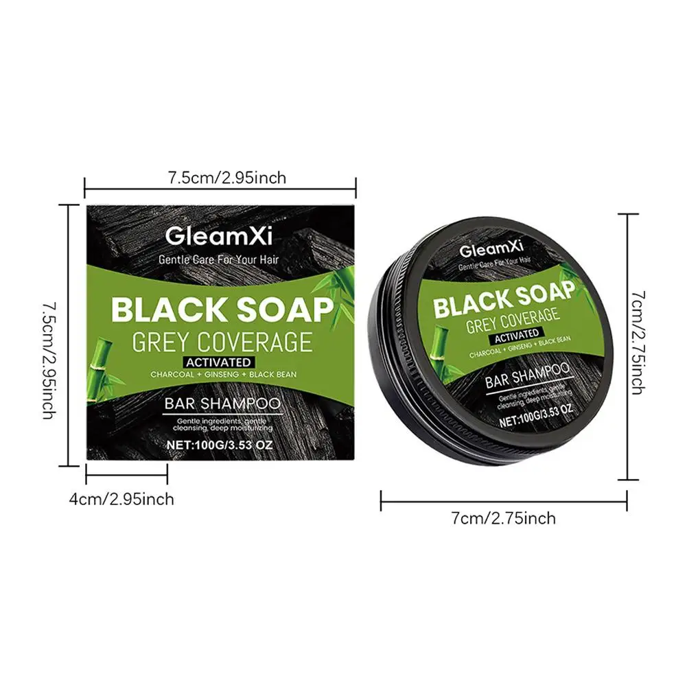 سواد الشعر الصابون التطهير العميق اسوداد اللحية الحواجب تعزيز تغذي إصلاح أبيض رمادي علاج الشعر الشامبو بار #5