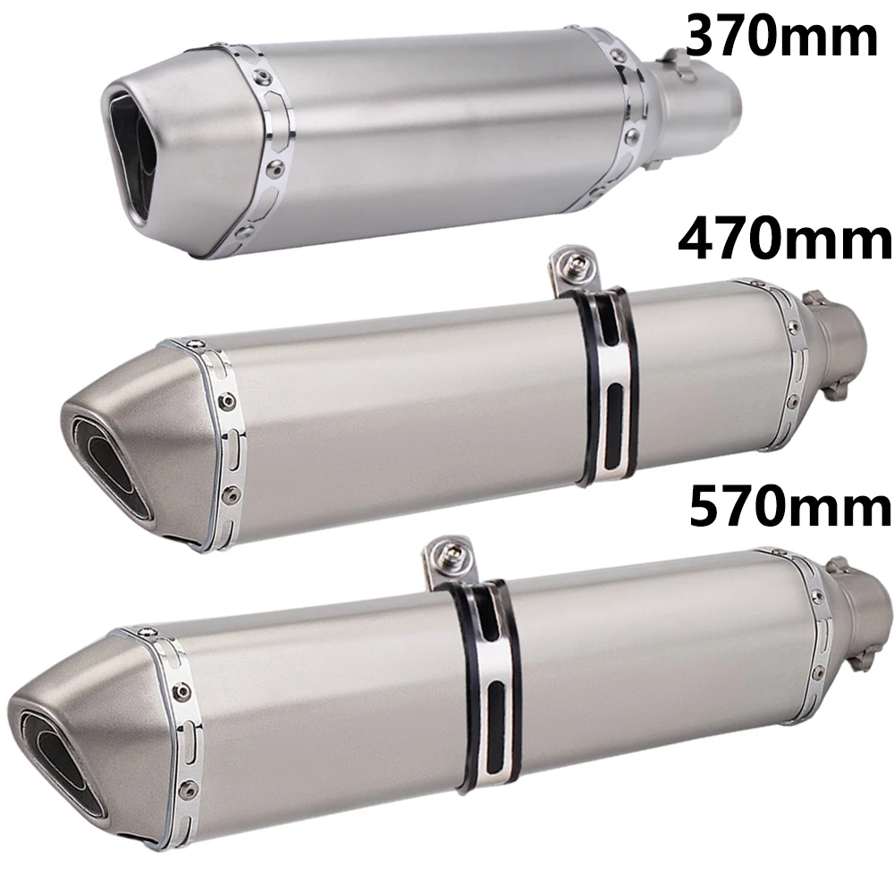 

Factory Direct Selling 38-51mm 370mm 470mm 570mm Slip - On Stainless Steel Universal Motorcycle Exhaust Vent Pipe With Muffler