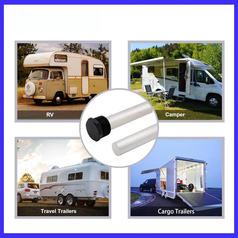 2PC RV Heater Anode Rods, 9.25 x 3/4 NPT Magnesium Anode Rod Fit RV Heater, Suburban & Mor-Flo RV