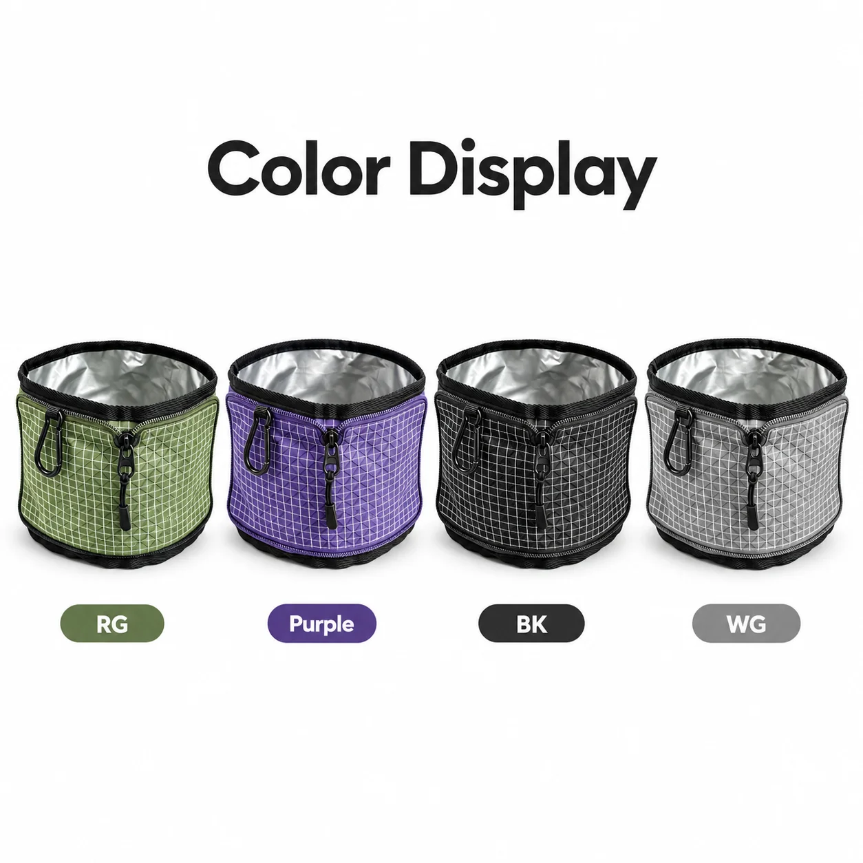 Tactical Ultralight Foldable Portable Water Bucket Collapsible Camping Basin Zipper Carry Pail for Hiking Camping Outdoor Gear