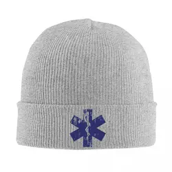 Star Of Life EMT Knitted Hat for Women Men Beanie Autumn Winter Hats Paramedic Medic Ambulance Warm Caps