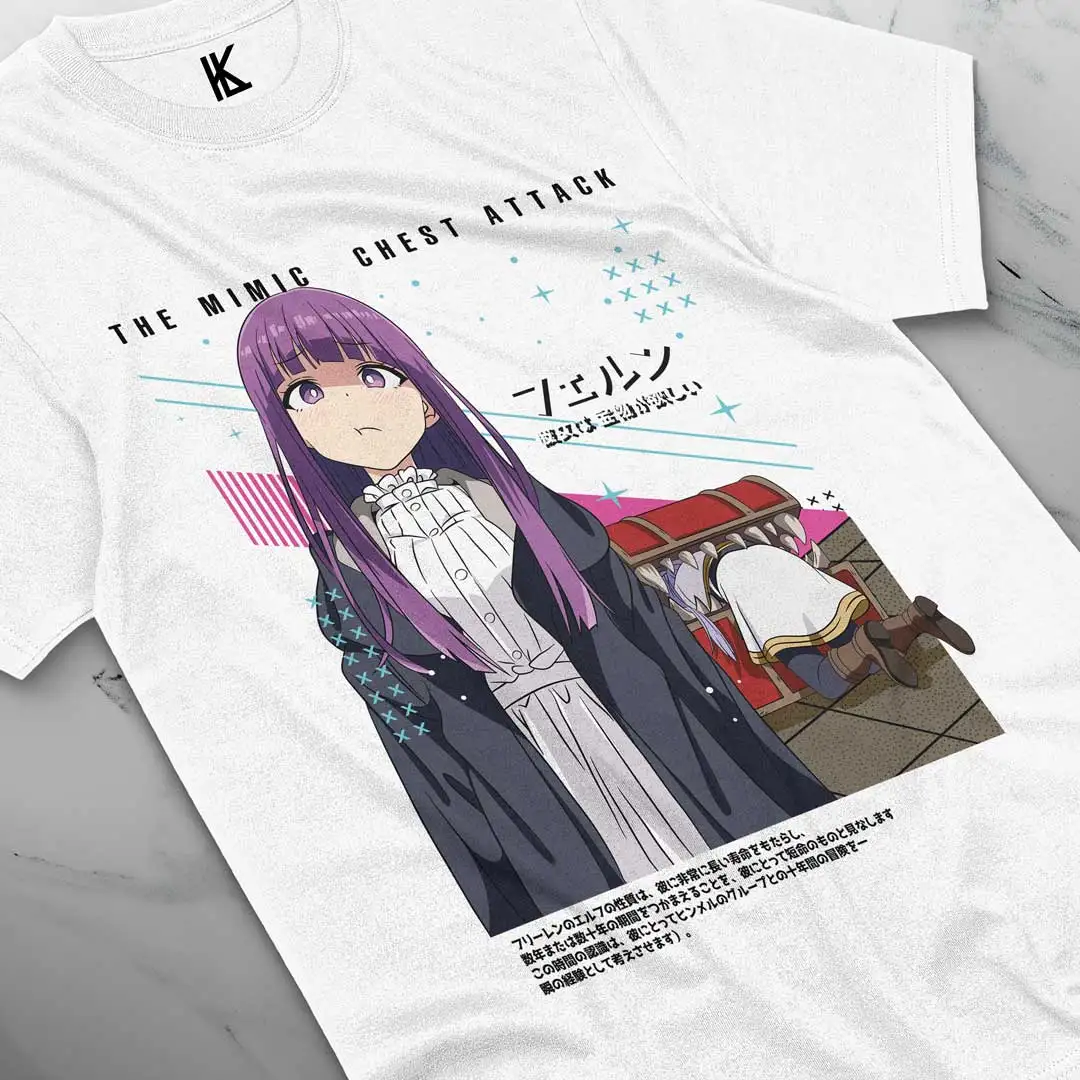 Frieren T-Shirt Beyond Journey's End Fern Stark Anime Girl Sweater Soft Tee Cotton All Size