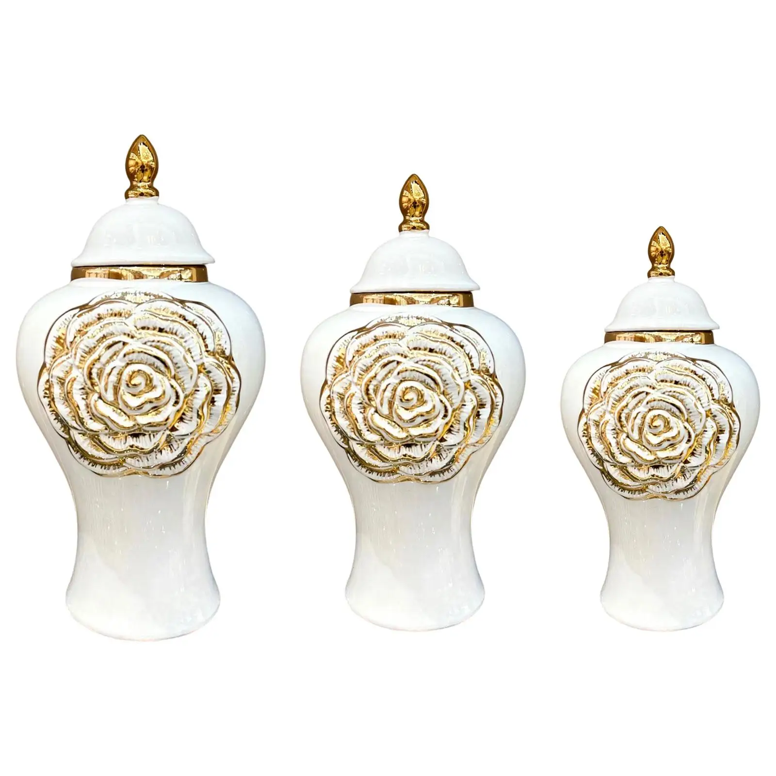 

Elegant Ceramic Flower Vase with Lid - Versatile Home Decor Accent