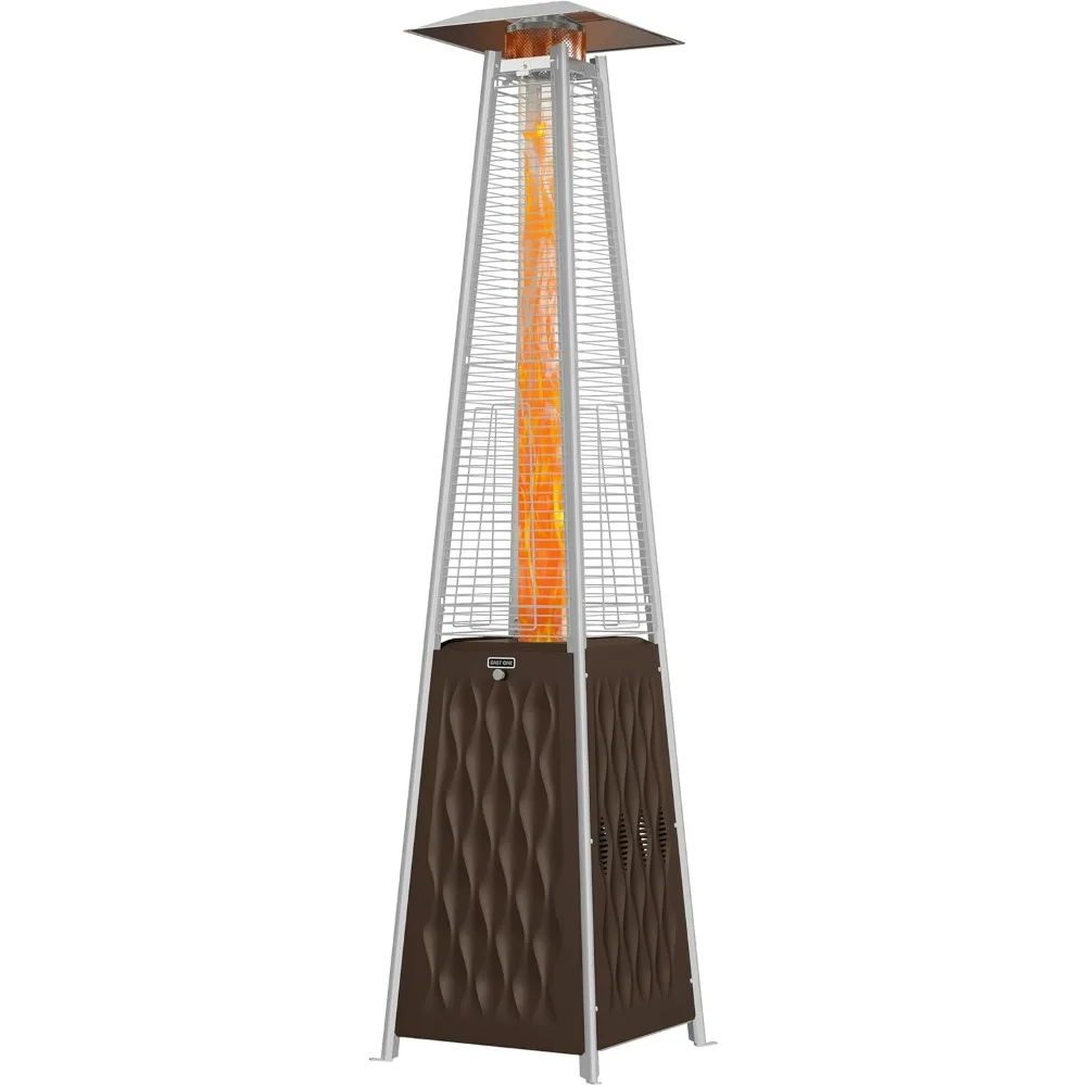 

Pyramid Patio, 48000 BTU Outdoor Patio Heater,Quartz Glass Tube Propane Heater,Triple Protection System,With Wheels,Brown