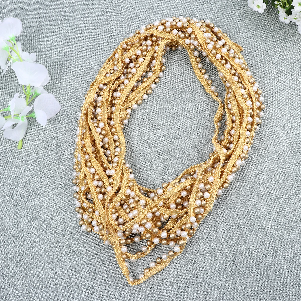 

Pearl Lace Webbing Saree Decorations Ribbon Fabric Clothing Accessories Edging Blouse